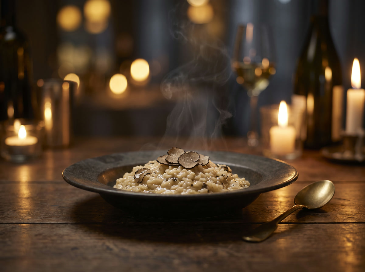 Truffle risotto with shaved black truffle