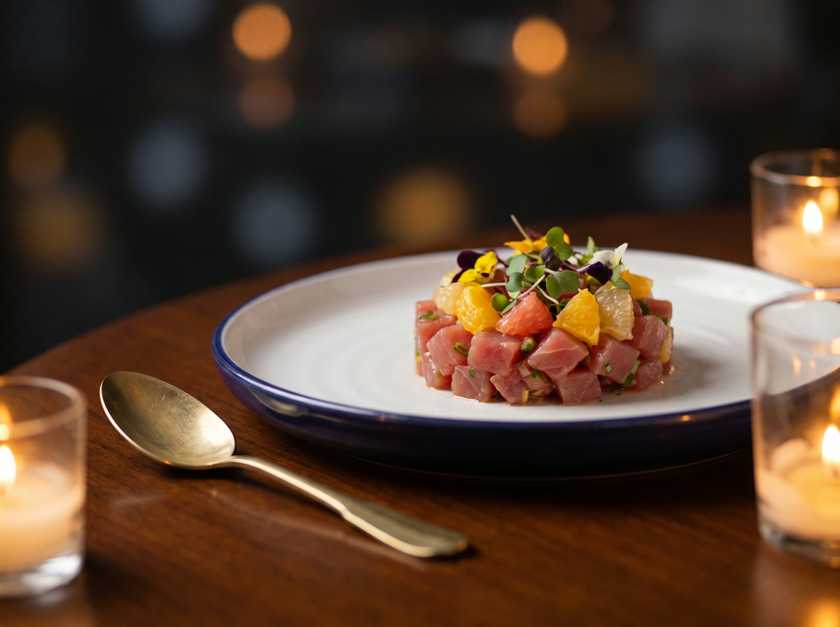 Tuna tartare with citrus segments
